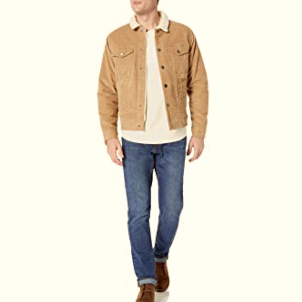 Amazon Essentials mens khaki sherpa jacket
